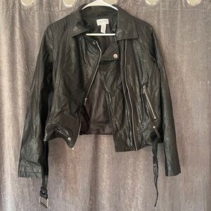 Arizona Jean Company Black Leather Motorcycle Jacket